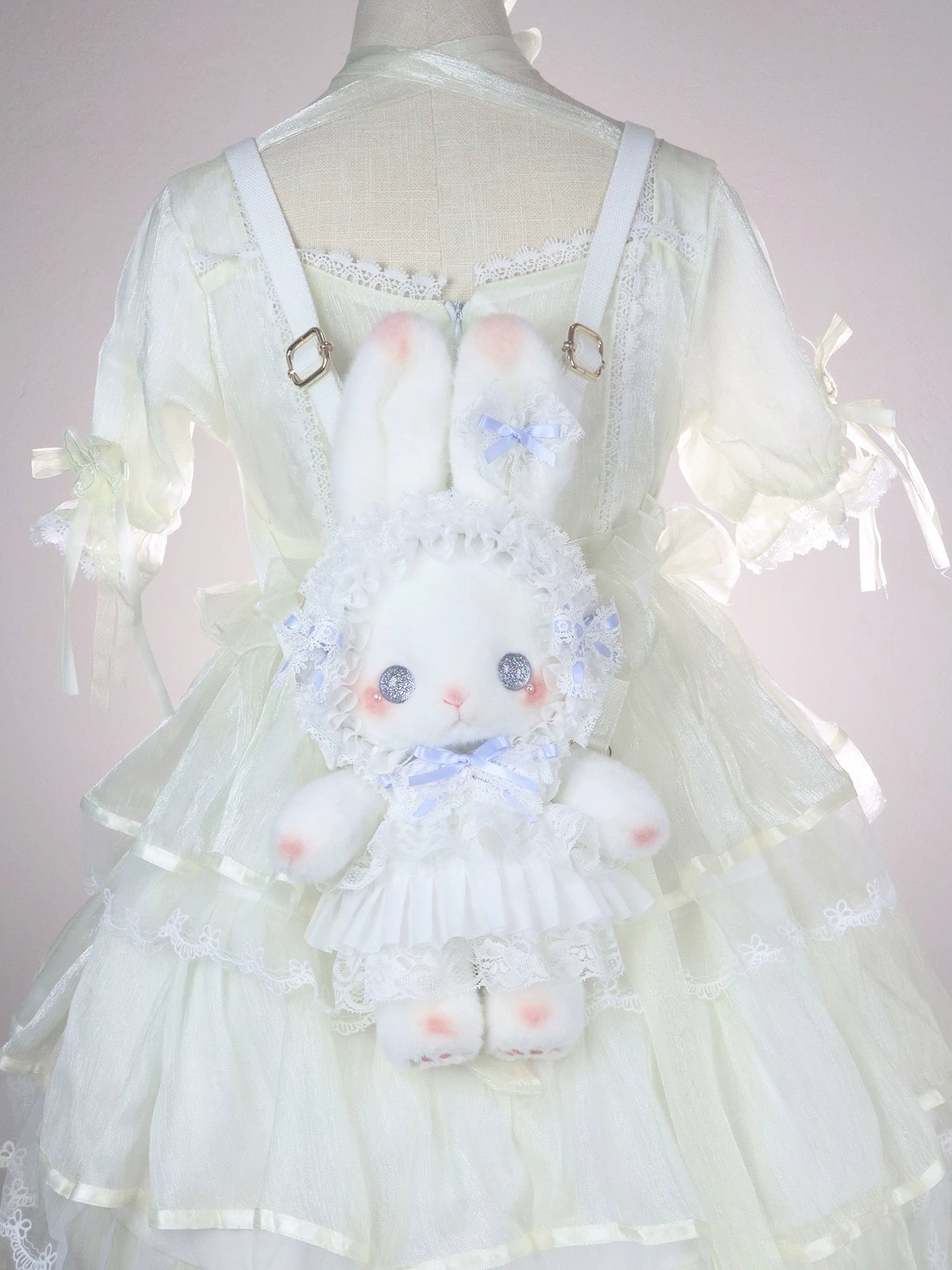 BearStar - Upright-Ear Bunny - Blue Bow Bag