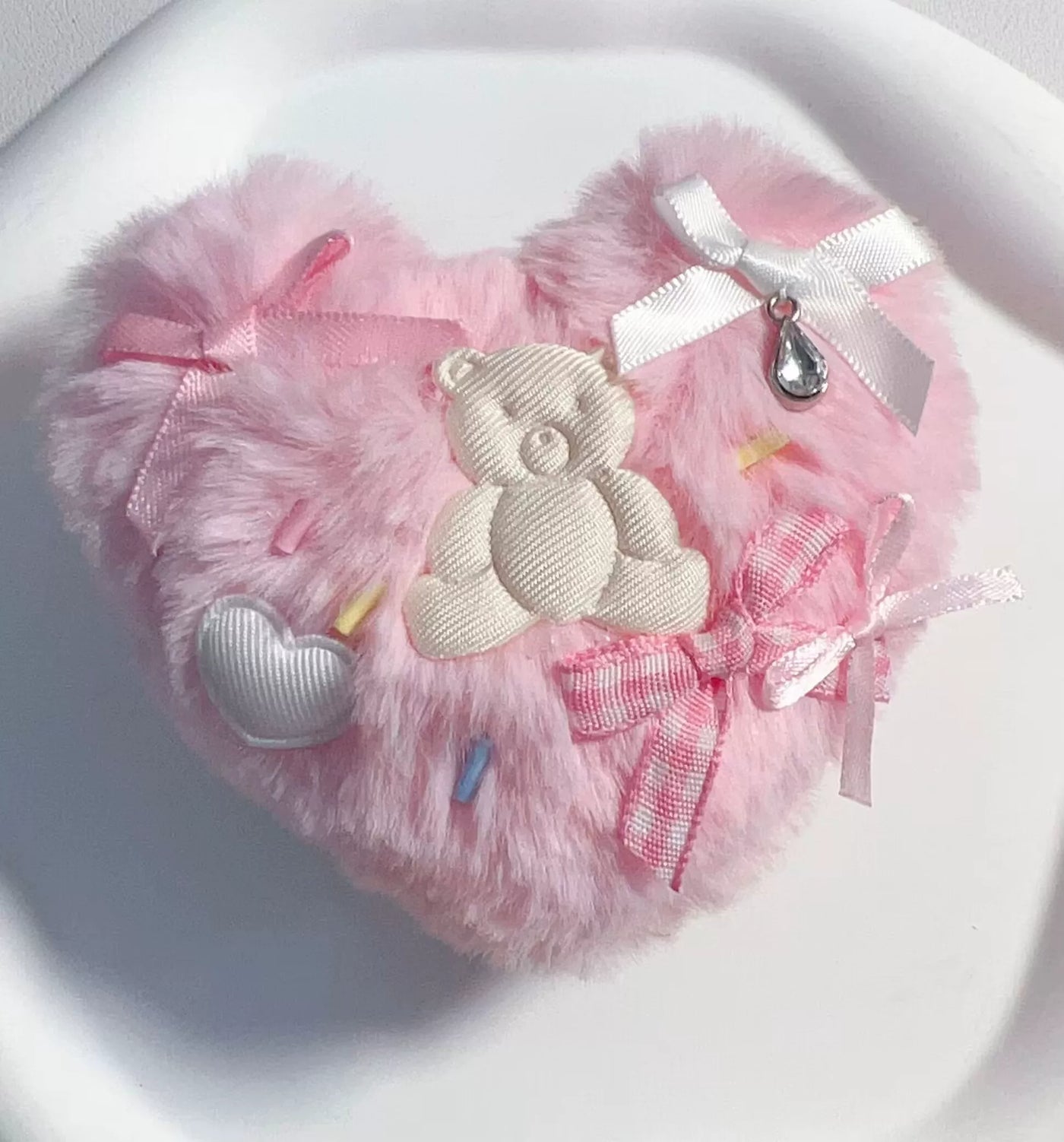 Golden Pikaka - Fluffy Star and Heart Charms - Brooch Hair Clip or Hanging Charm with Star or Heart Motifs