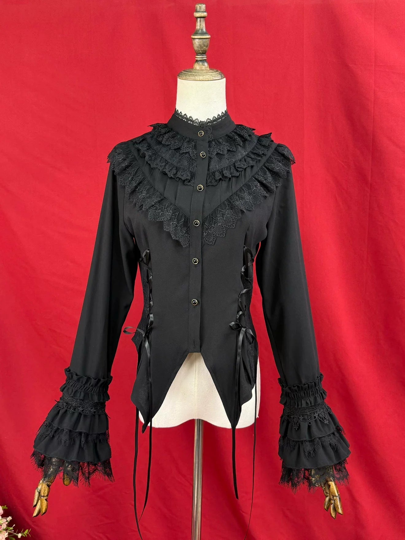 DMFS Lolita - Broken Winged Bat - Gothic Lolita Shirt & SK Set, Bat-wing Shaped Hem