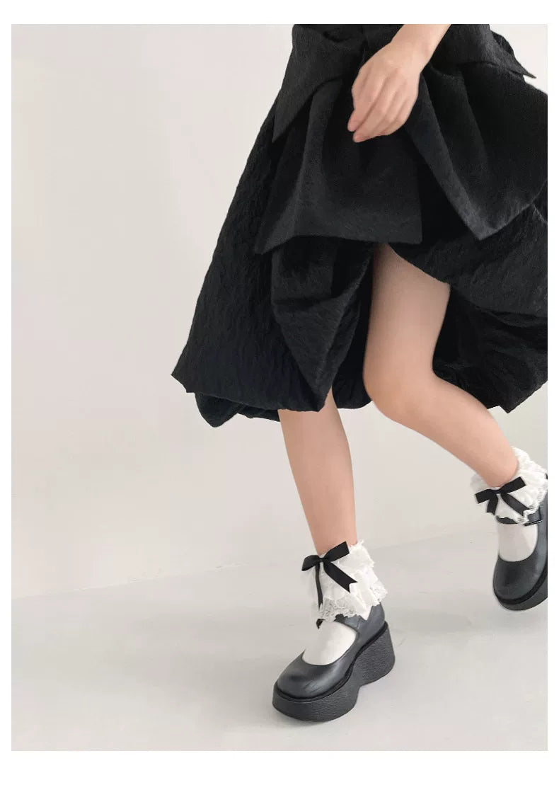Sock Noble - Bow Lace - Short Socks with Lace Cuffs
