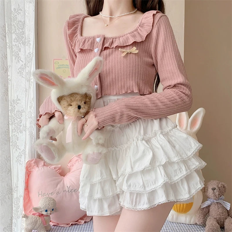 Sugar Girl - Cotton Lolita Bloomer - Loose Ruffled Hem Petticoat