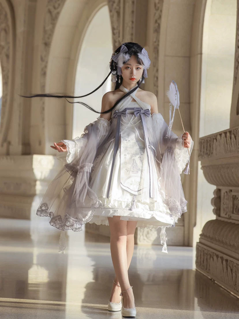 Sweetheart Dream Machine - Unicorn Pharmacist Chapter - Chinese-Inspired JSK with a Printed Front Panel
