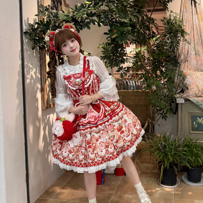 Star Fantasy - Bear Strawberry Garden - Lolita fashion with strawberry-and-bear motifs