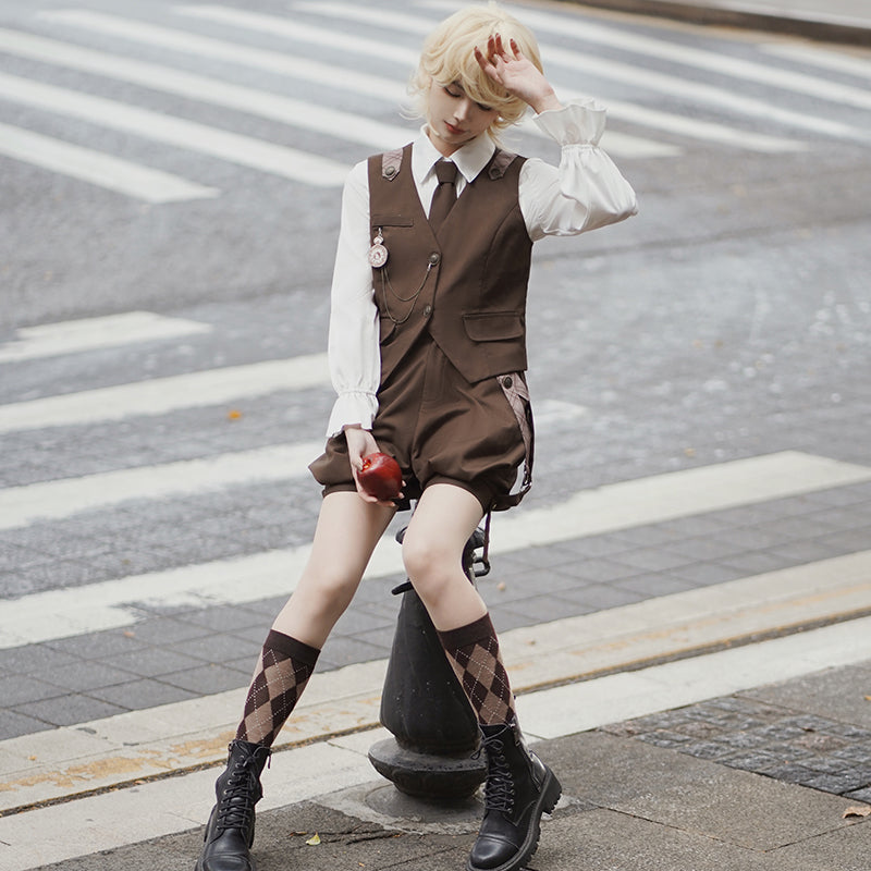 Letters from Unknown Star - Detective Rabbit Kiri - Ouji Lolita Outfits, Backpack Pants