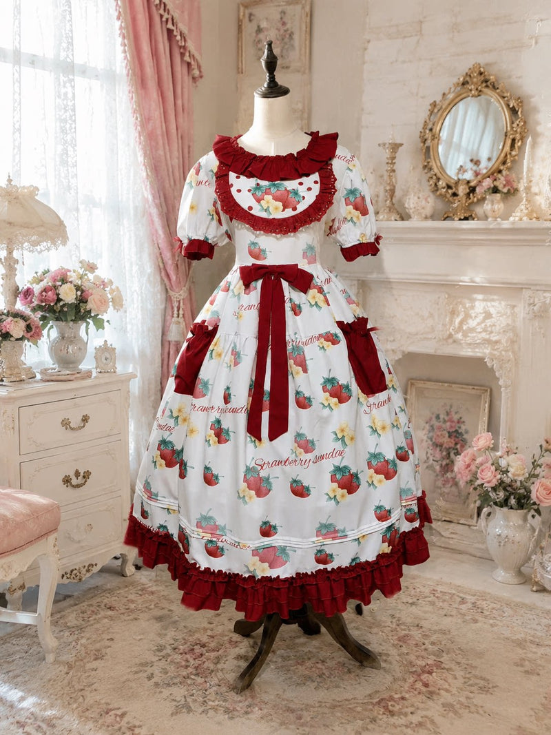 Strawberry Letter Plus-Size Sweet Lolita OP Dress – product image 6