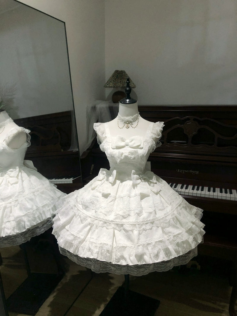 YoYo - White Angel Wings - White Sweet Lolita jumper skirt