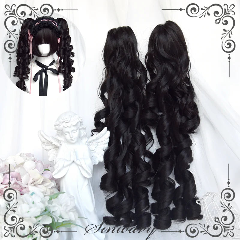 Sinwavy natural black clip-on Lolita ponytail set - view 17