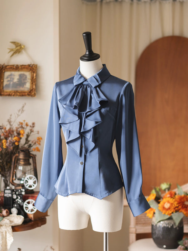 Forest Wardrobe - Forest Morning Dew - Satin Bib Blouse - 1