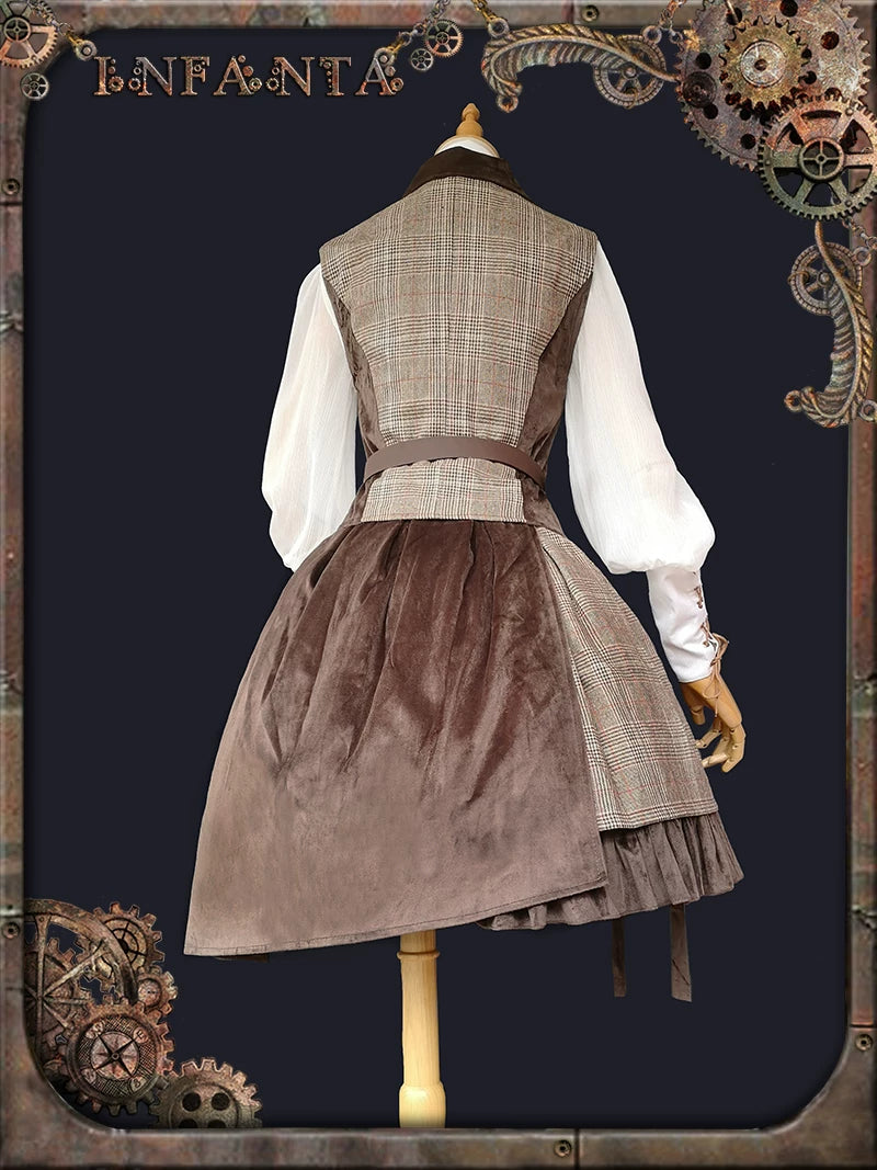 Infanta - Adventurer's Soul - Plaid Waistcoat & Asymmetric Skirt