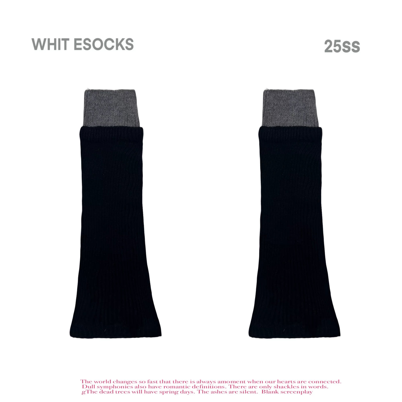 White Socks - Maillard Color Block - Ribbed Mid-Calf Leg Warmers