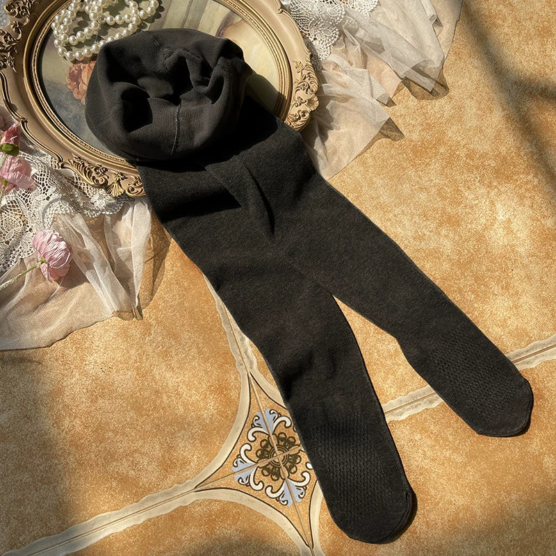 Sock Noble - Fine Stripe Base Layer - Vertical-stripe Tights in White, Grey, Dark gray or Black