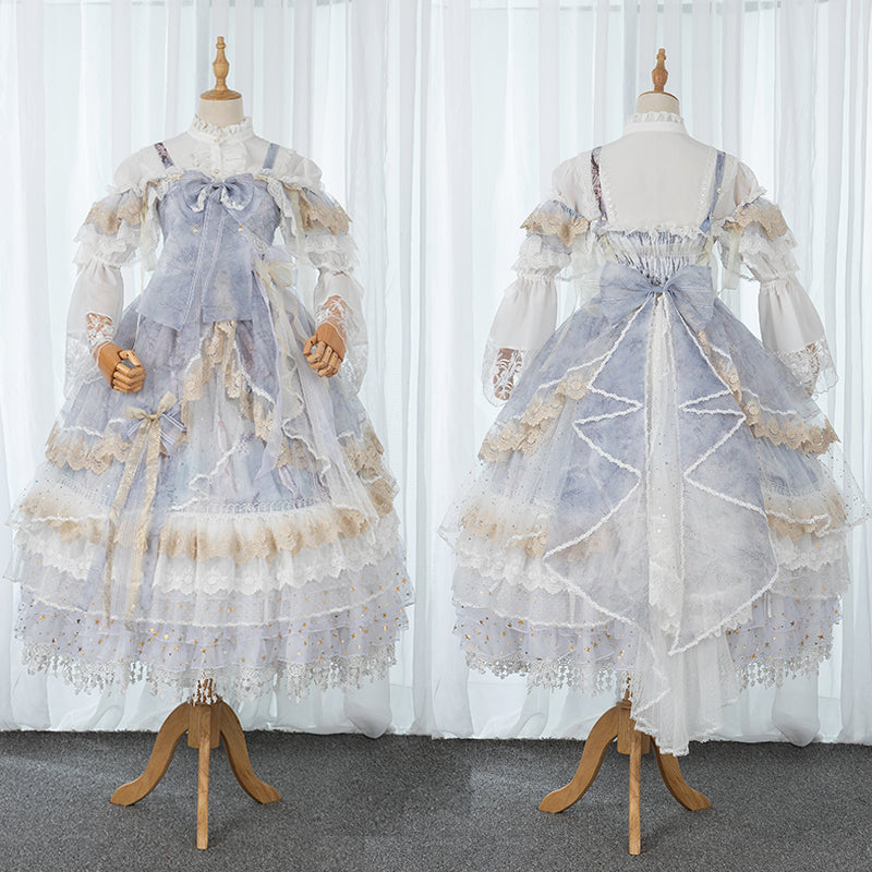Manyiluo - Wedding - Adjustable Lolita Petticoat with Layered Lace Hem - product detail 6