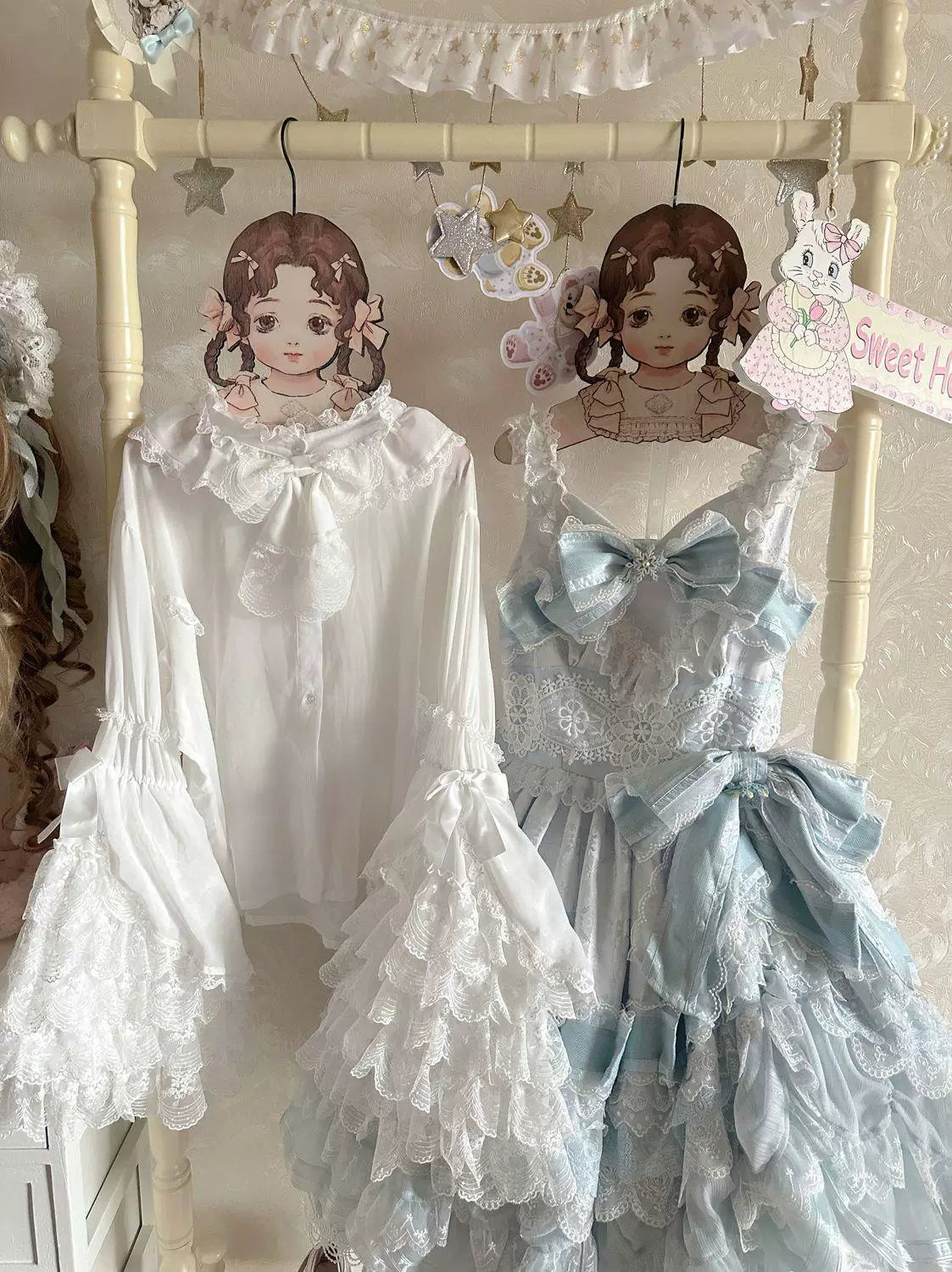 Sweetheart Dream Machine - Hime Sleeve - Chiffon Blouse with Lace Trim