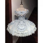 Blaues Set + Haarschmuck + Petticoat / S