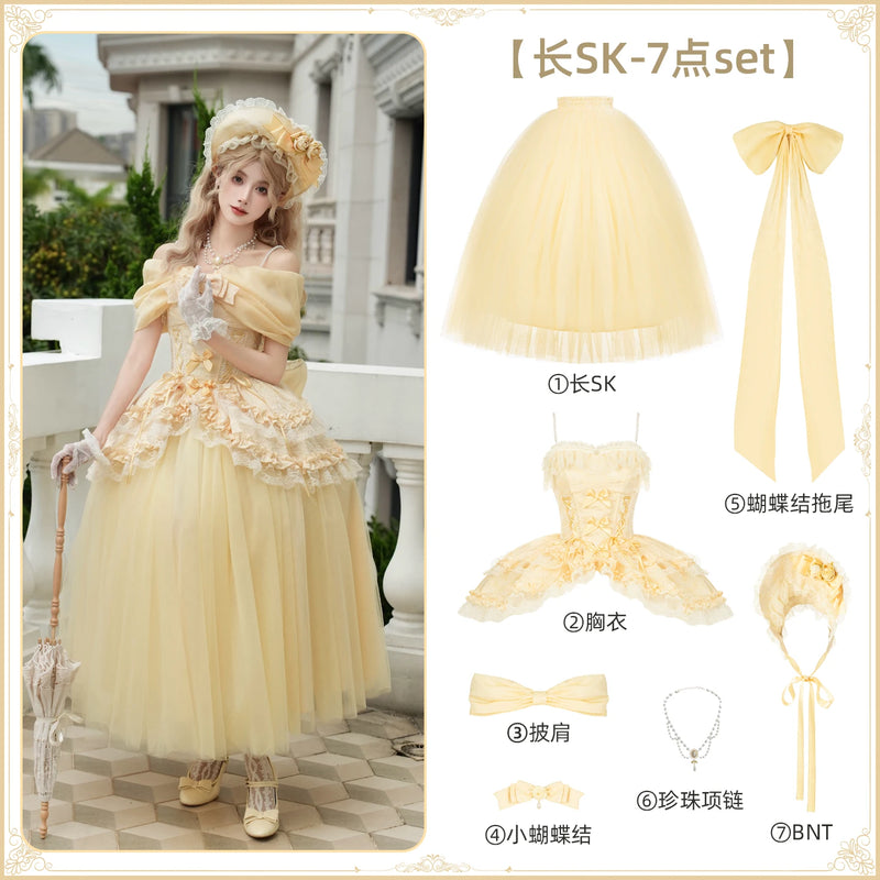 With PUJI - Cissy's Pilgrimage - Lolita Outfit Set, Boned Bodice Detail detail view 7