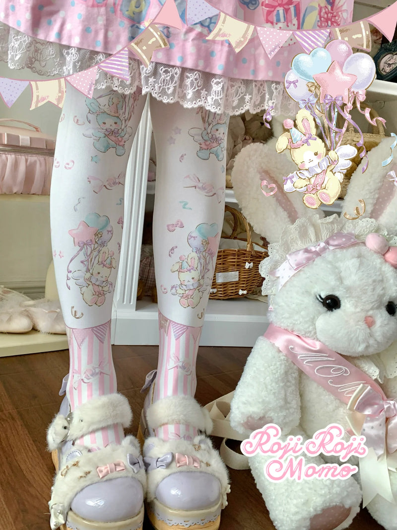 Roji Roji - Bunny Printed Sweet Lolita Pantyhose - Socks