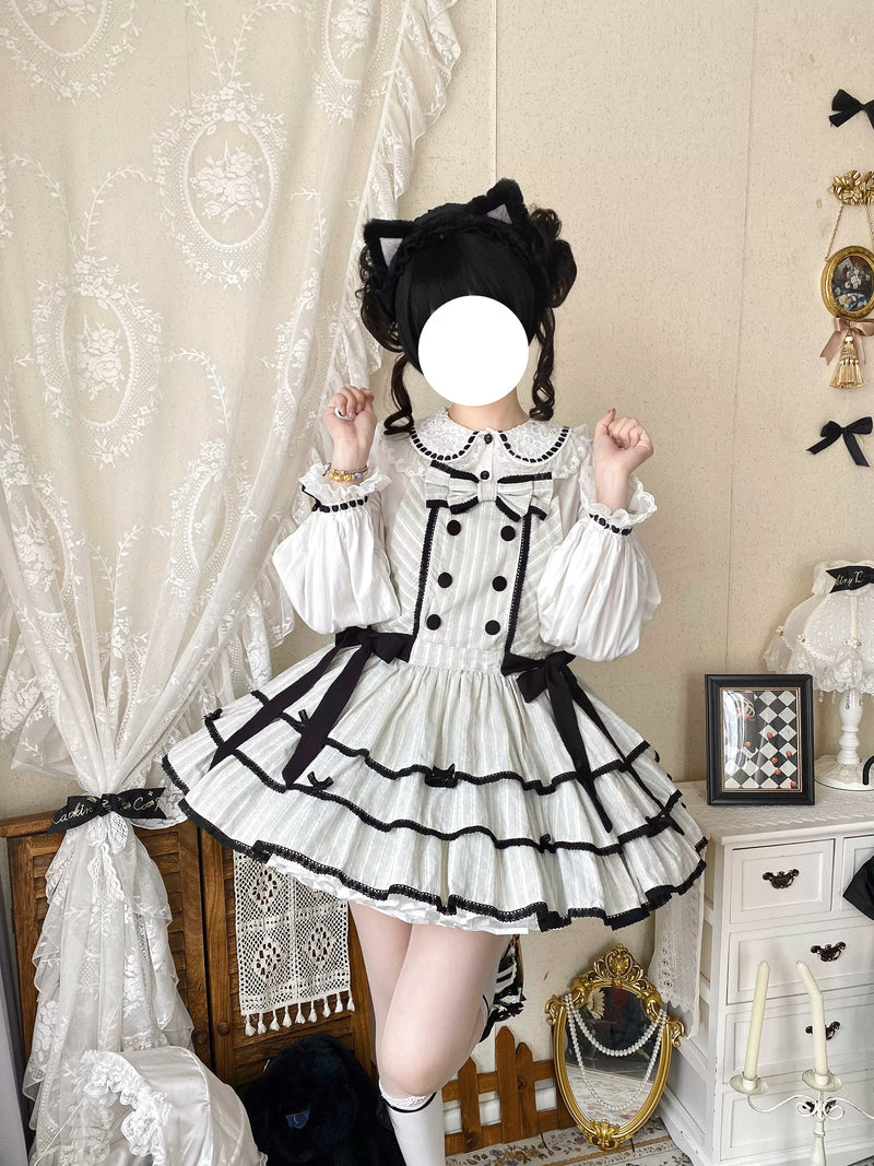 White Tea Story - Mianmian Ice - Three-tier 100% cotton lolita jumper