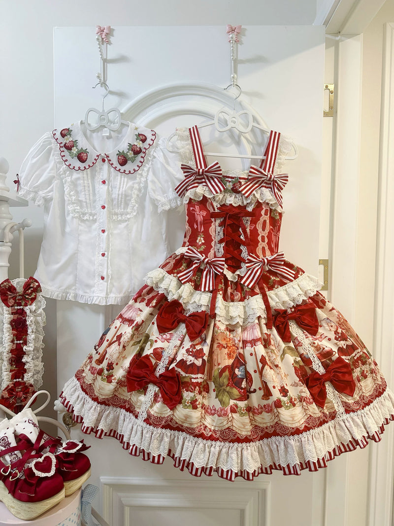 Treasure Box Lolita - Fantasy Strawberry Garden - Short-Sleeve Lolita Blouse - detail view 3