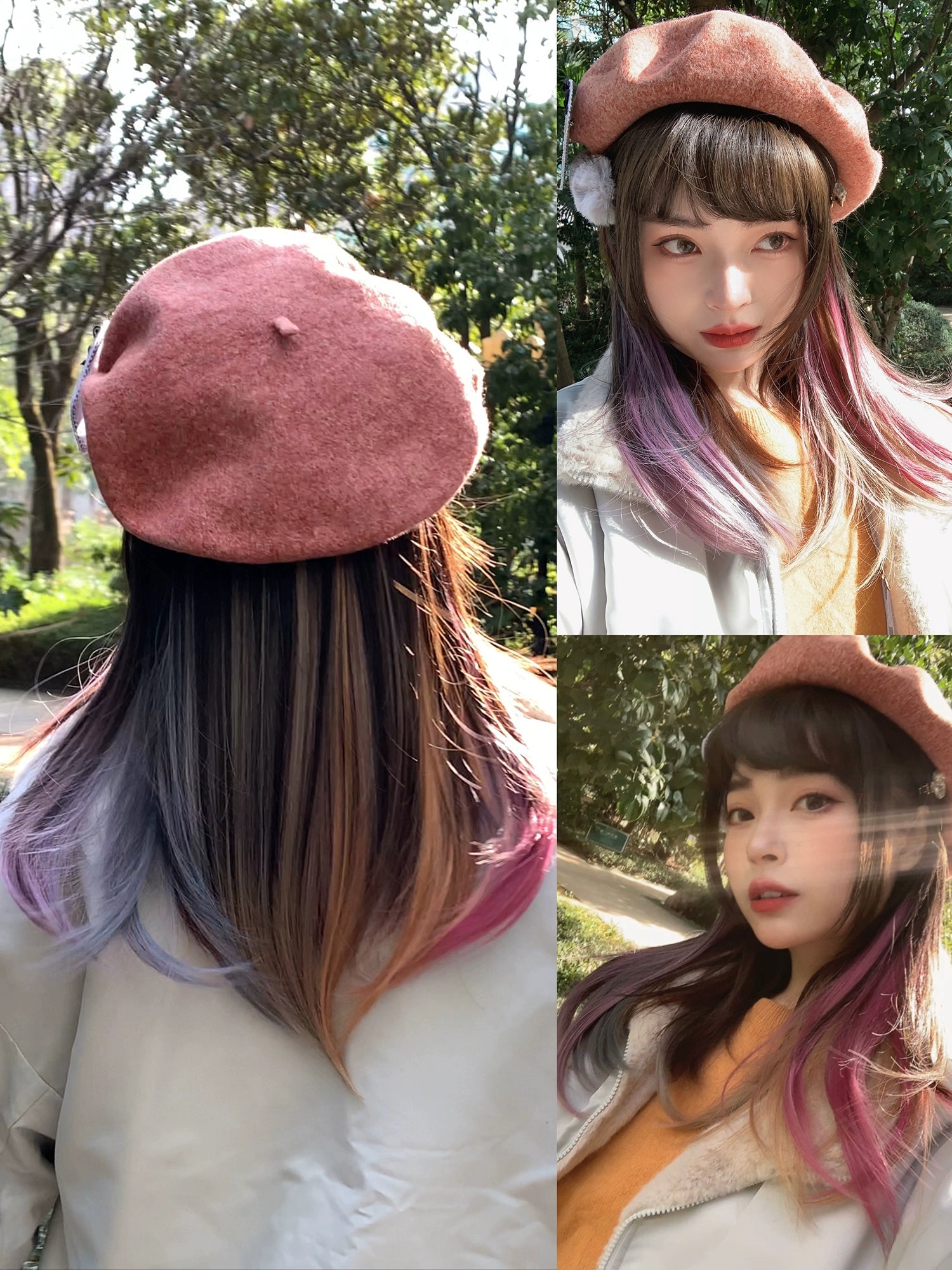 Spot MONKEEP Monkey Bajia, Liuxin Pie, bangs top hair piece natural straight broken hanging ear dye, original wig