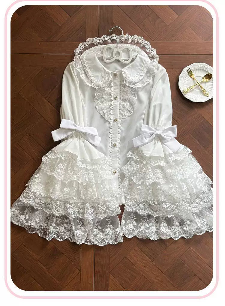 Sweetheart Dream Machine - Antique Doll - Lace-Trim Hime-Sleeve Blouse