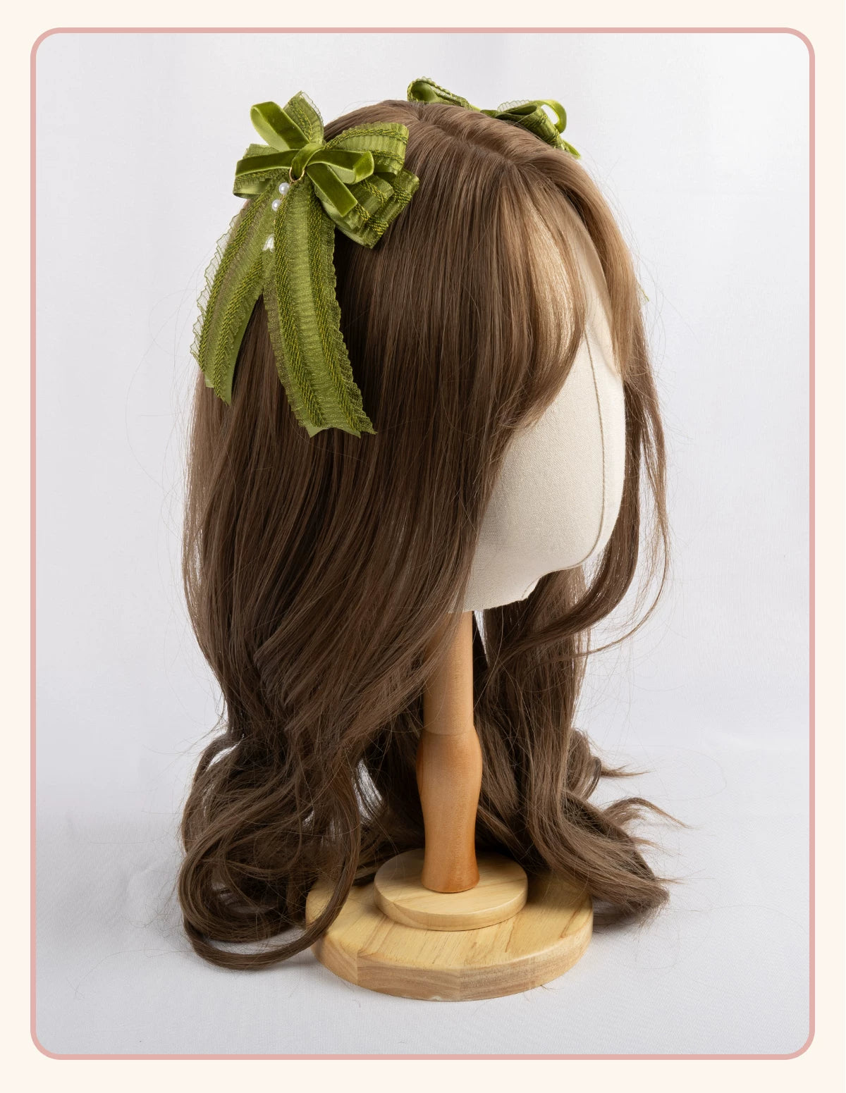 Stardust Rose - Lily of the Valley Woodland - Green Lace Lolita Headwear with Floral Ribbons