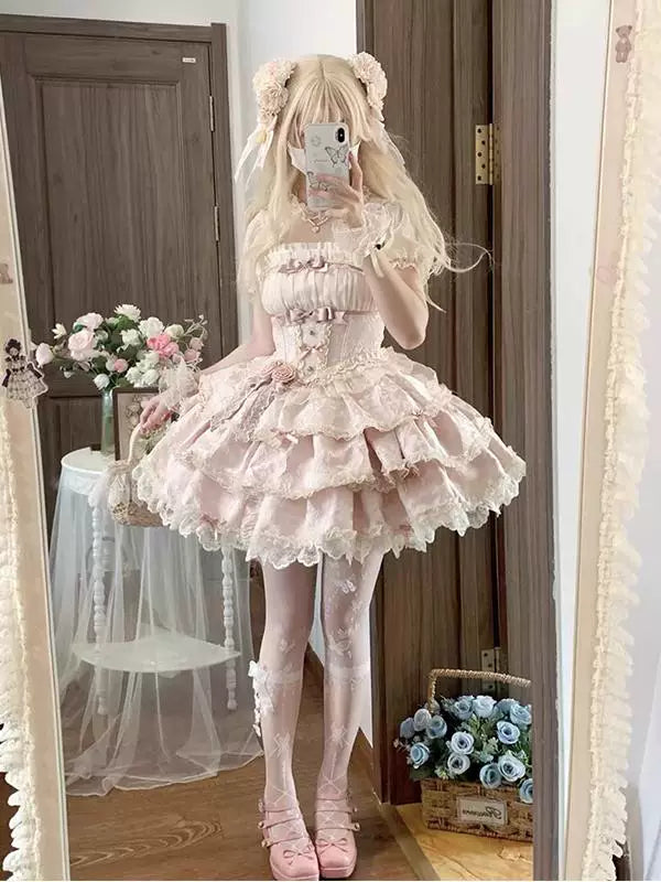 Creamy - Ballet Princess - Pink JSK Dress with Layered Ruffles