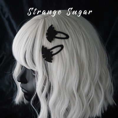 Strange Sugar - Gothic Headdress - Hallowen Skull Bat Hairclip Headwear