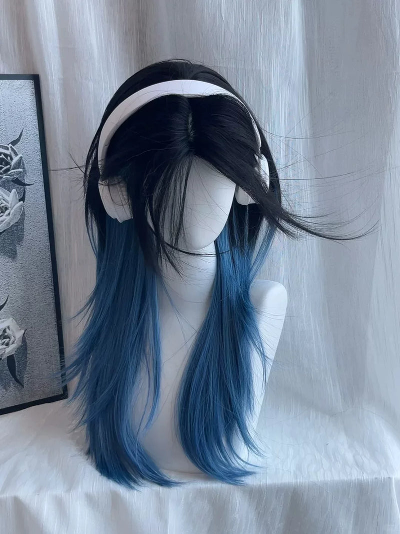 Star Wolf black-and-blue mullet full wig - view 5