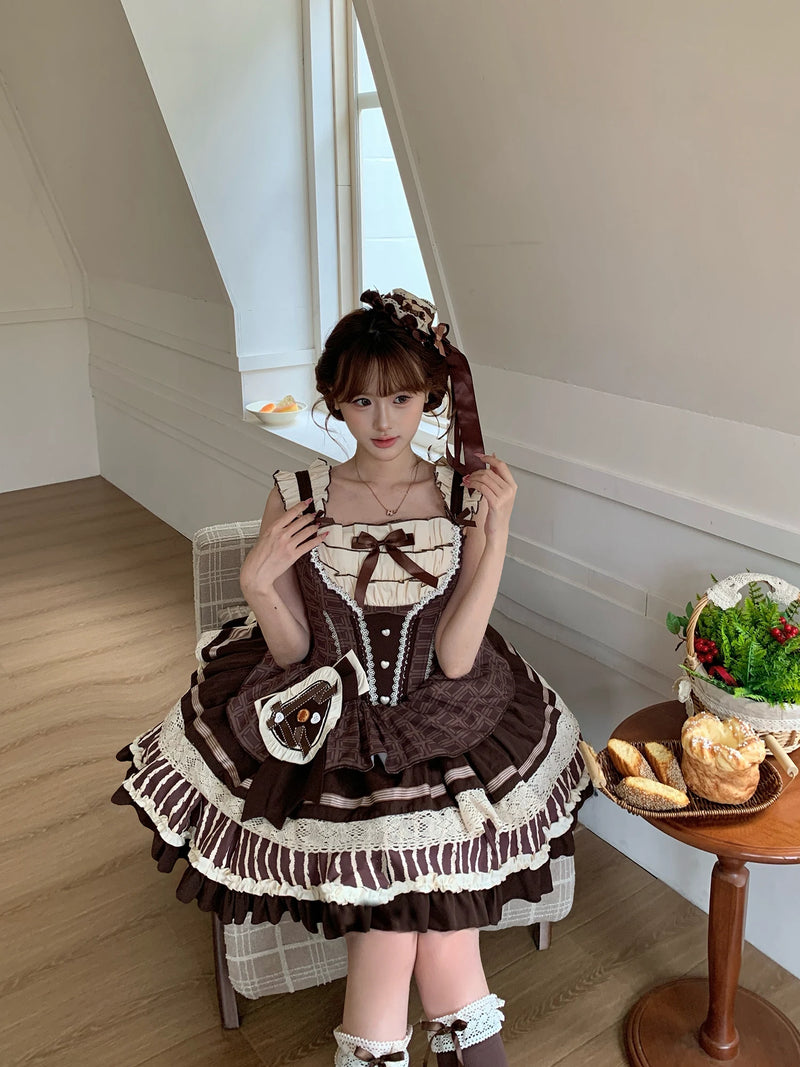 Choco Mint Froufrou Lolita JSK Dress Set - view 14