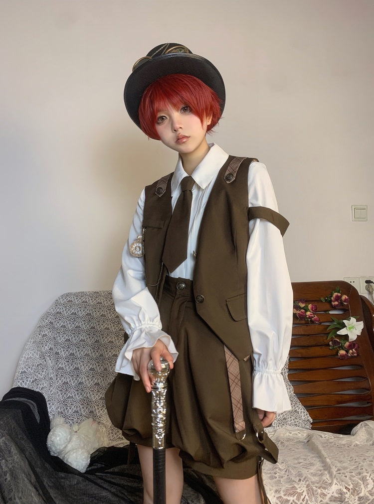 Letters from Unknown Star - Detective Rabbit Kiri - Ouji Lolita Outfits, Backpack Pants
