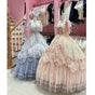 Hellblau + Petticoat langer Stil / S