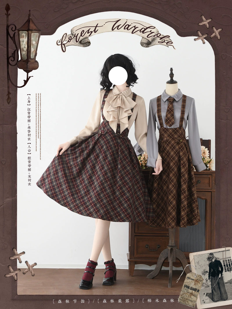 Forest Wardrobe - Forest Rhythm - Checked Suspender Skirt - 4