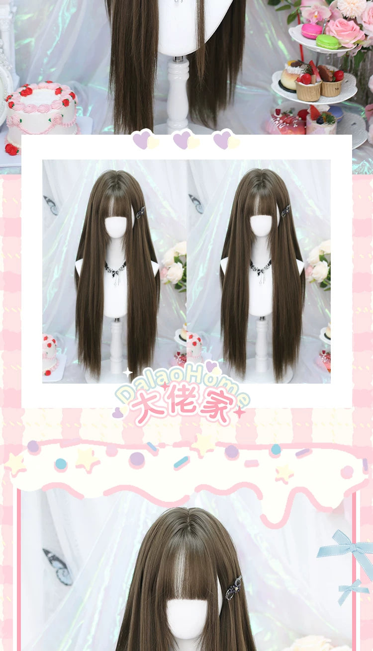 Dalao Home Long Straight Hazelnut Ash Brown Wig - additional view 3