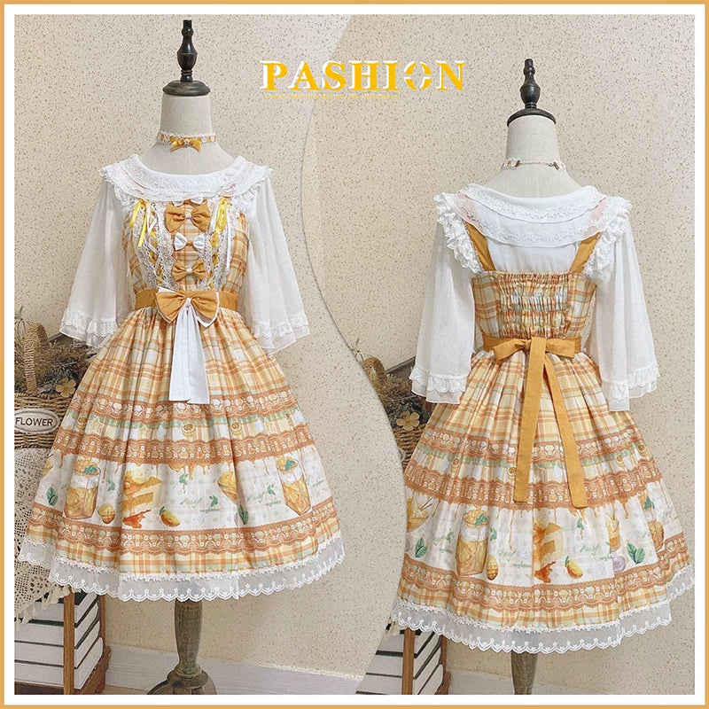 Lolita - Mango Macchiato - Ginger Yellow Sweet Lolita JSK