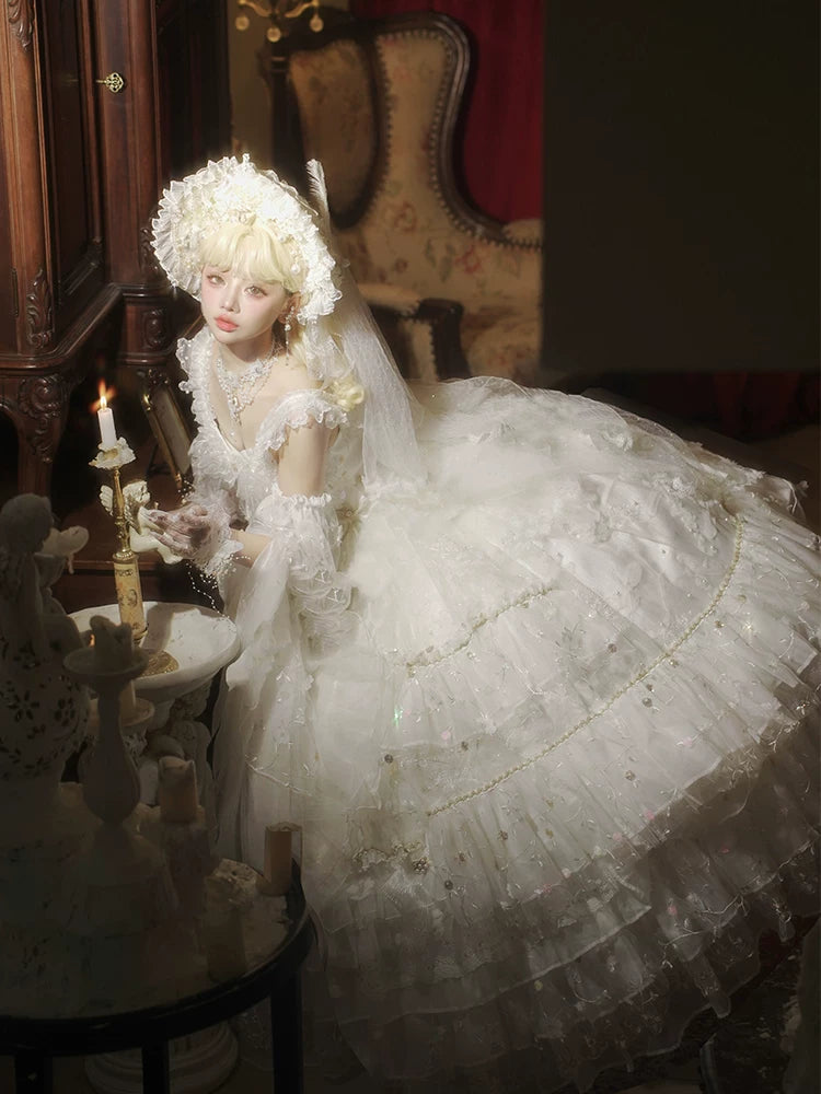 Maoxi Xiaoxiannu Lolita - Dream Waltz - White chiffon JSK dress