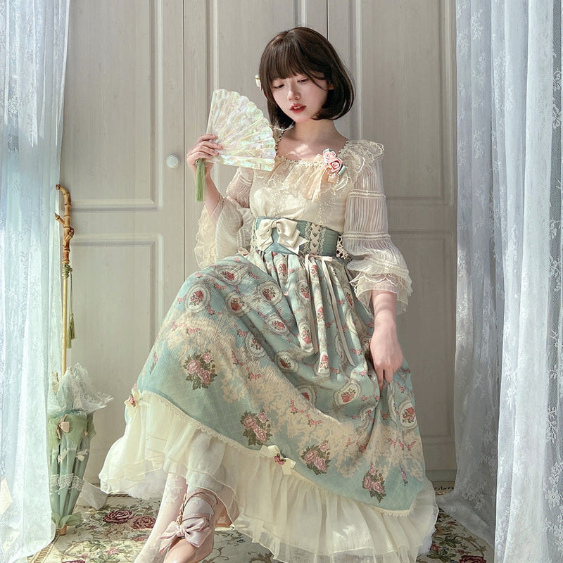 Miss Point - Retro Lolita Lace Long Sleeve Blouse - Innerwear