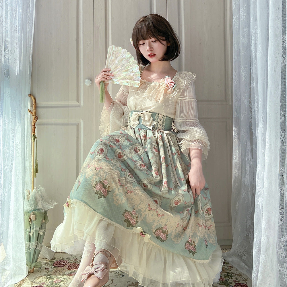 Miss Point - Retro Lolita Lace Long Sleeve Blouse - Innerwear