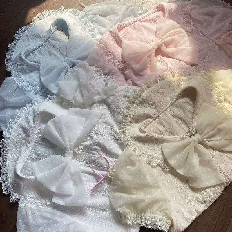 Sweetheart Dream Machine - Milky Puff - Cotton Inner Layer with a Lace-Trimmed Peter Pan Collar