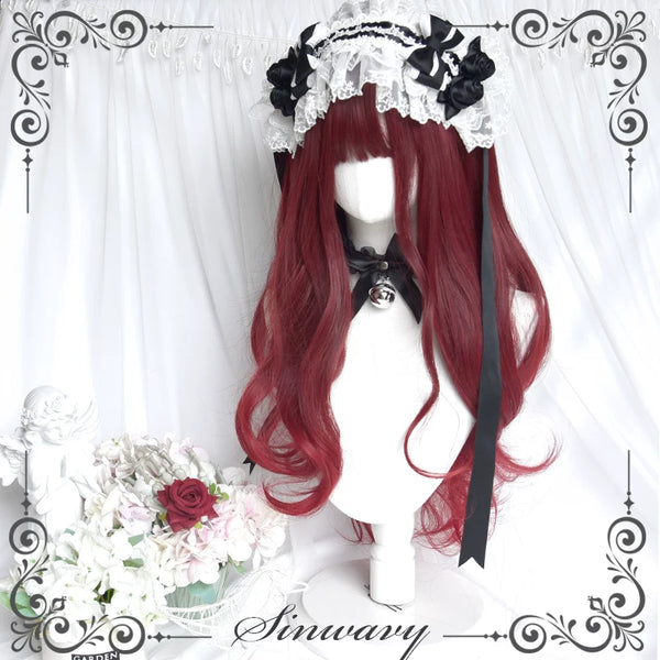 Sinwavy cherry red gothic Lolita curl wig - view 1