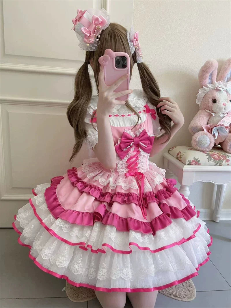 CatHome - Peter Pan Collar - Cotton Sweet Lolita Blouse with heart-shaped buttons - product detail 5