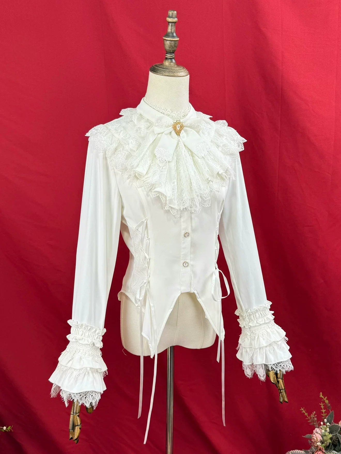 DMFS Lolita - Broken Winged Bat - Gothic Lolita Shirt & SK Set, Bat-wing Shaped Hem