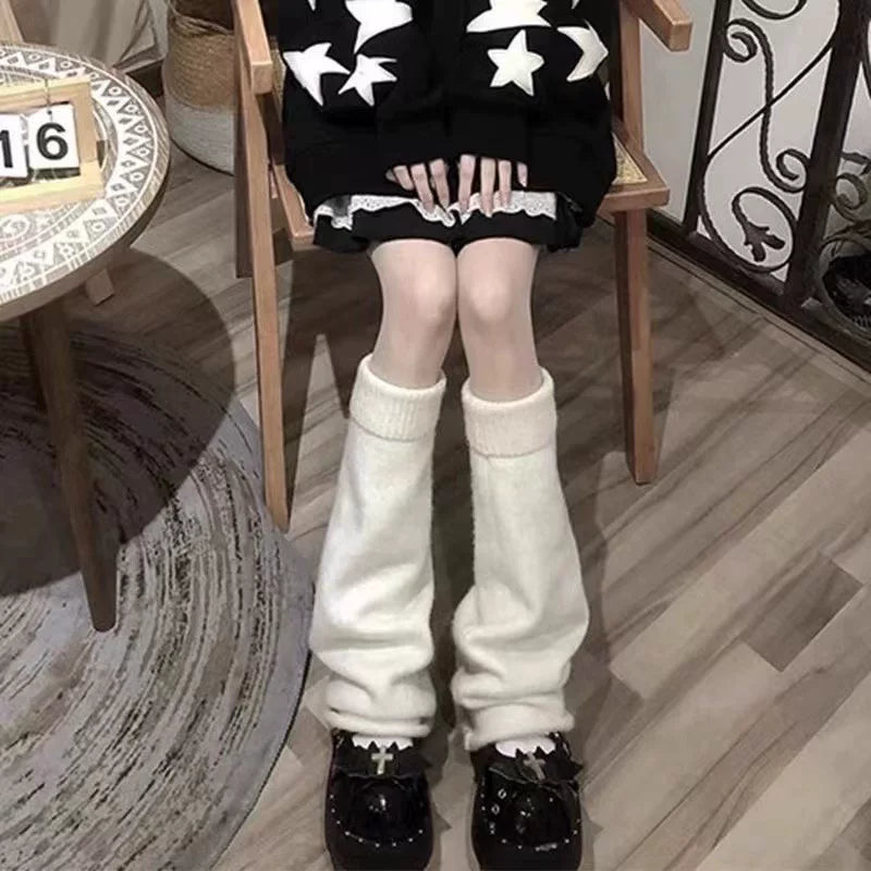 Fantasy Doll - Dreamy Purple - Flared Knitted Leg Warmers and Sock Covers with Scrunched Cuffs