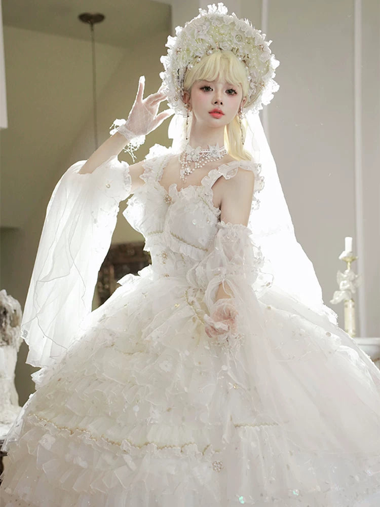 Maoxi Xiaoxiannu Lolita - Dream Waltz - White chiffon JSK dress
