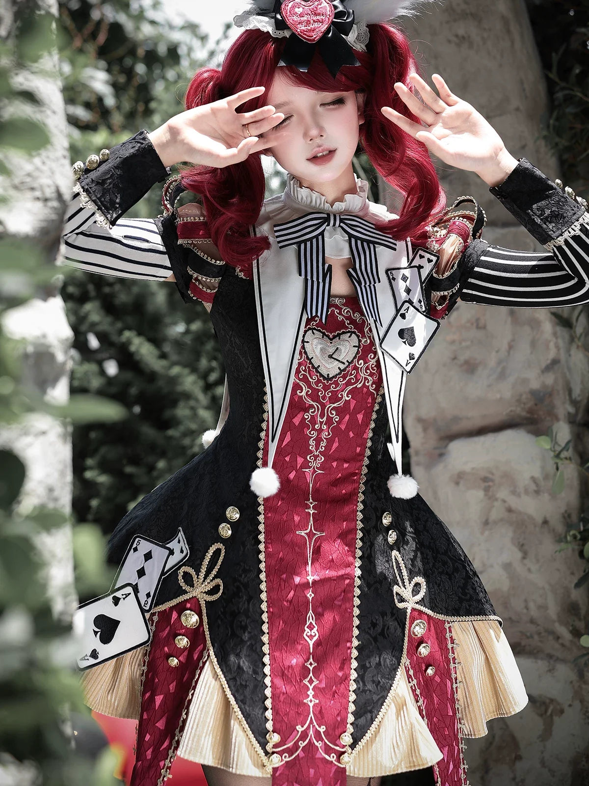 Letters from Unknown Star - Circus Fantasy Night - Gothic Lolita Jacquard Dress, Pointed Tail Hem