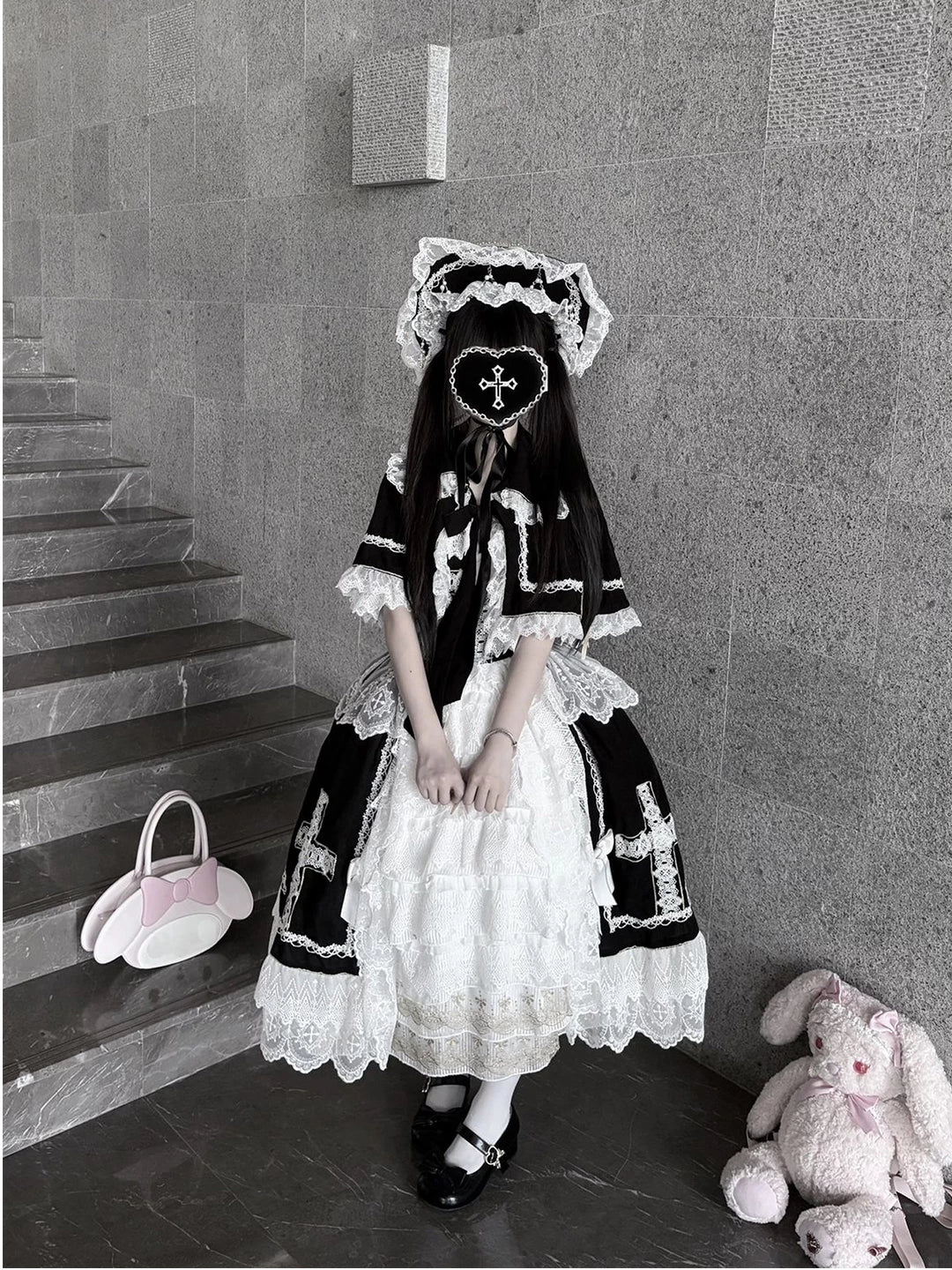 Creamy - Angel Doll - JSK Dress and Cape Set with Cross Motifs