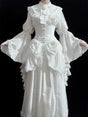 (White full set) top + lower skirt, bib included / S
