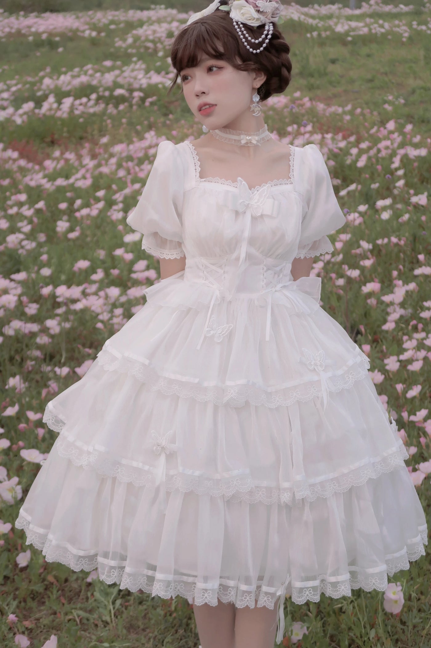 WF - Miss Fula Tulle - OP/JSK with a Tiered Lace-Trimmed Skirt