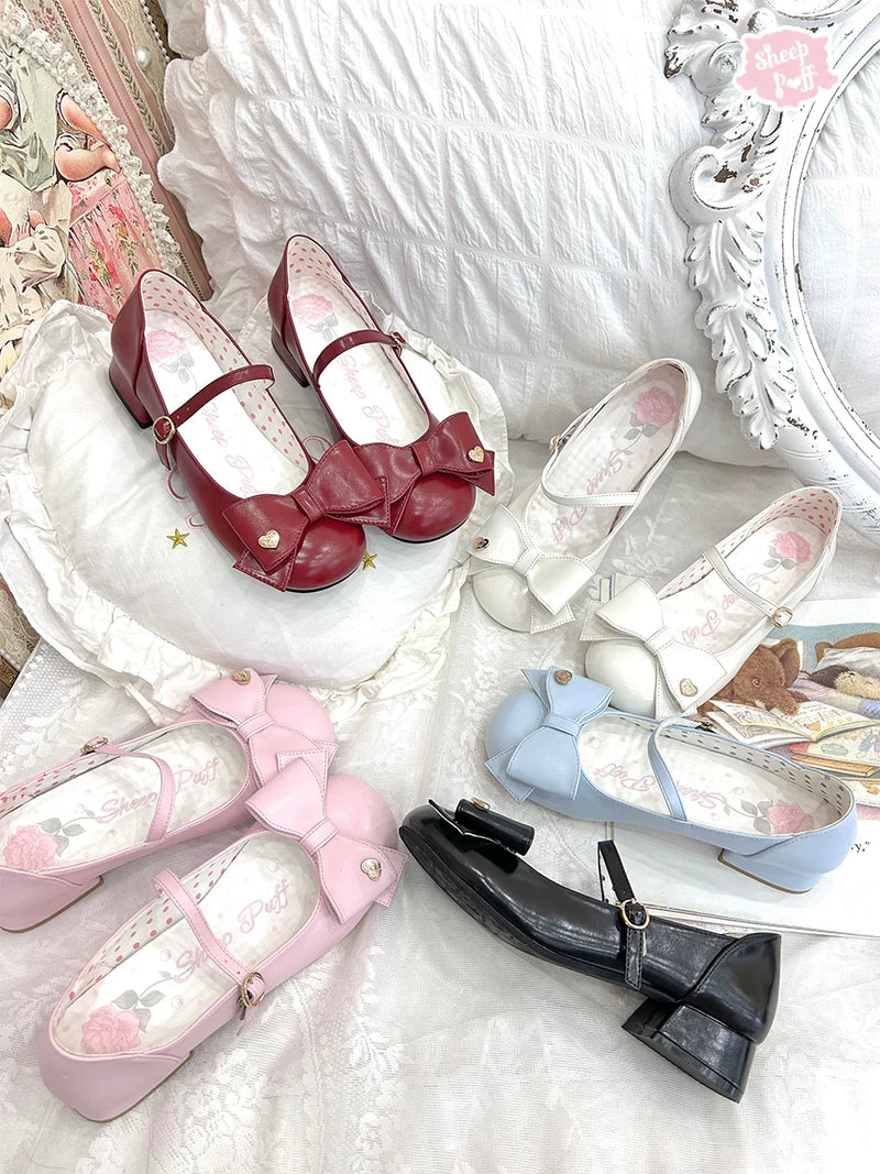 sheeppuff Fondant Bow Low-Heel Lolita Shoes