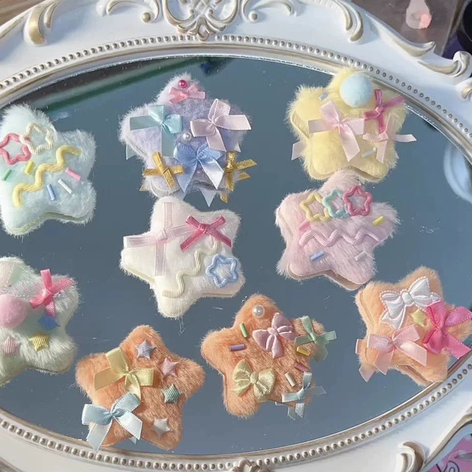 Golden Pikaka - Pastel Star Hair Accessories - Fluffy Star Hair Clip