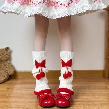 Chubby Bear Tales - Strawberry Doll - Scrunch Socks with Bow and Pom-Pom Details